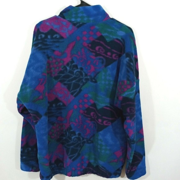 Men's Vintage 80's 90's KENYON POLARTEC Vibrant Full Zip Fleece Sweater Size M - Picture 7 of 9